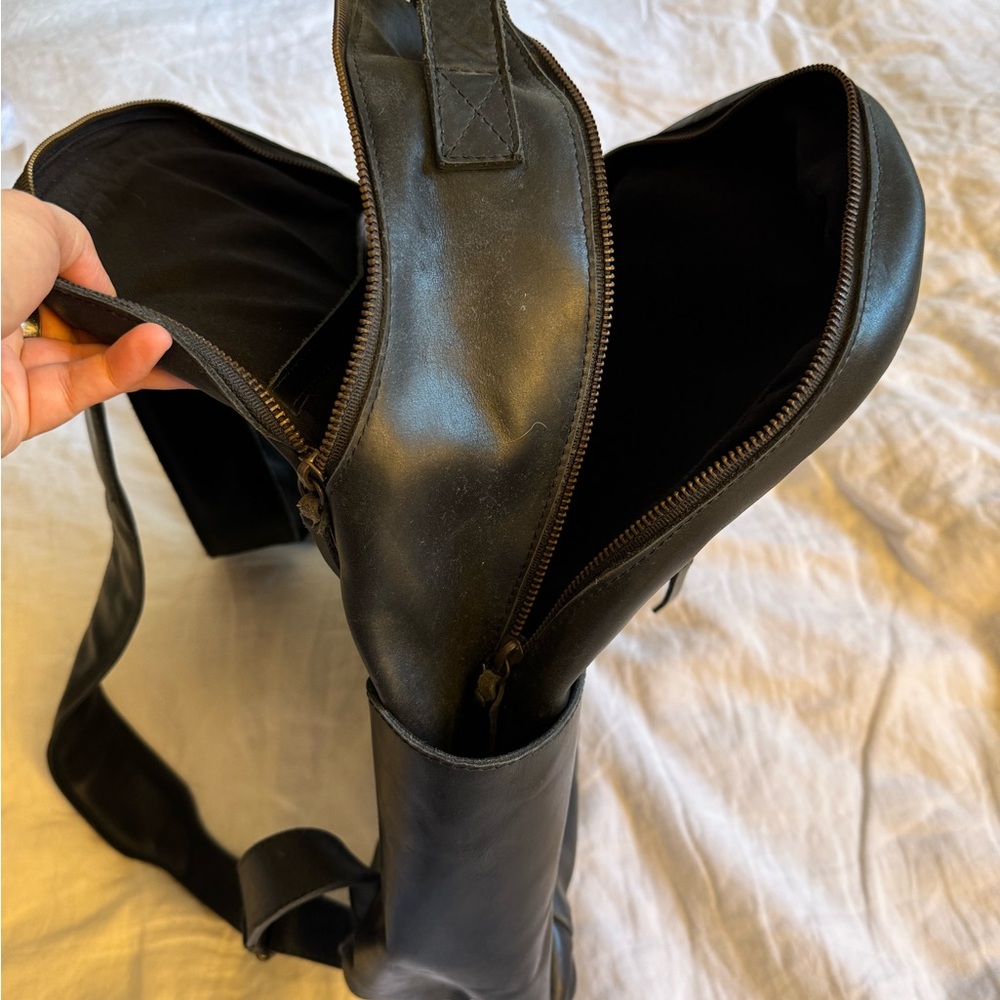 Able Black Leather Backpack - Picture 2 of 5